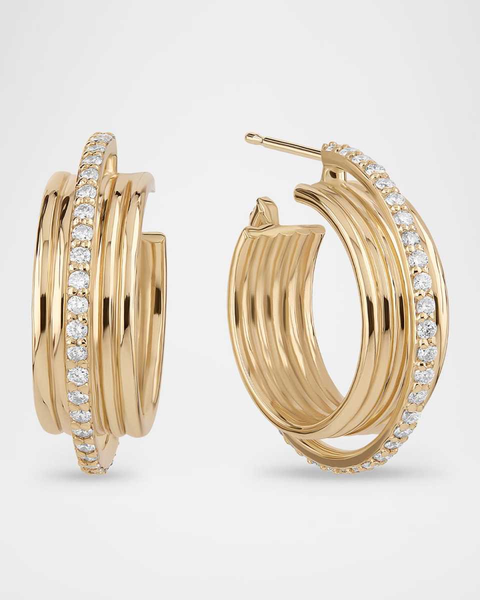 Lana Kinetic Diamond Huggie Earrings